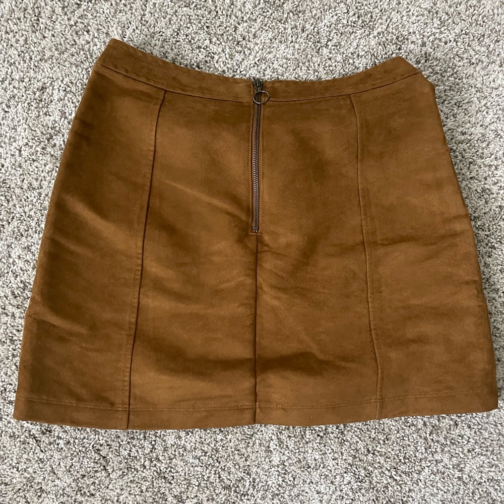 Tan zip up skirt